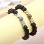 VALIJINA 8mm Lava Rock Stone Bead Bracelet for Women Men Adjustable Arrow Essential Oil Diffuser Bracelet Set