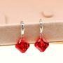 Uloveido Platinum Plated Cushion Cut Square Cubic Zirconia Dangle Drop Earrings Party Jewelry for Women WE030