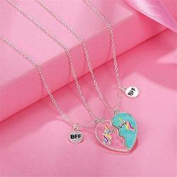 Elefezar Best Friends Magnetic Half Heart Pendant Necklace 2Pcs/Set Charm BFF Friendship Jewelry