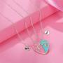 Elefezar Best Friends Magnetic Half Heart Pendant Necklace 2Pcs/Set Charm BFF Friendship Jewelry