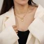 Ursteel Layered Choker Necklaces for Women, 14K Gold Plated Dainty Heart Initial Pendant Paperclip Chain Necklace Layering Gold Toggle Necklaces for Women Jewelry Gifts