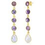 Femme Luxe Bianca Drop Earrings For Women - 14k Gold Dipped 925 Sterling Silver with Natural Amethyst and Moonstone Gemstone Earrings | Hypoallergenic | Handmade Design
