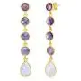 Femme Luxe Bianca Drop Earrings For Women - 14k Gold Dipped 925 Sterling Silver with Natural Amethyst and Moonstone Gemstone Earrings | Hypoallergenic | Handmade Design Femme Luxe Bianca Drop Earrings For Women - 14k Gold Dipped 925 Sterling Silver with Natural Amethyst and Moonstone Gemstone Earrings | Hypoallergenic | Handmade Design