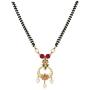 Aheli Classy Stone Beads Studded Pendant Mangalsutra Long Black Beaded Chain Indian Traditional Jewelry for Women