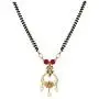 Aheli Classy Stone Beads Studded Pendant Mangalsutra Long Black Beaded Chain Indian Traditional Jewelry for Women