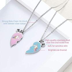 Birthday Gift For Best Friend Sister Heart Necklace BFF Unicorn Jewelry Gift for Friends or Fun Sister Gift