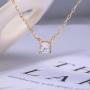 Howoo 14K Gold Plated Dainty Necklaces and Stud Earrings Set Cubic Zirconia Pendant Necklace Gold Earrings for Women Girls Gift