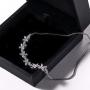 Miss Rabbit Cubic Zirconia Classic Flower Tennis Bracelet for Women with Elegant Box, White Gold Plating Bridal Adjustable Bracelet for Wedding Jewelry Gift