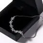 Miss Rabbit Cubic Zirconia Classic Flower Tennis Bracelet for Women with Elegant Box, White Gold Plating Bridal Adjustable Bracelet for Wedding Jewelry Gift