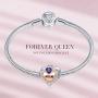 FOREVER QUEEN Love Heart Mom January Birthstone Charm for Bracelet 925 Sterling Silver Mom Charms Bead for Bracelet, Best Birthday Gift for Mom with Jewelry Box
