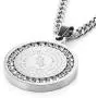 HZMAN Bible Verse Prayer Necklace Christian Jewelry Gold Stainless Steel Praying Hands Coin Medal Pendant