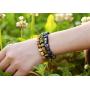 8mm Square Tiger Eye Stretch Bracelet Gemstone Strand Bracelet for Women Girls Handmade Healing Stone Jewelry Adjustable