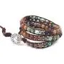 Handmade Bohemian Natural Stones Bracelet - Leather Bracelet with Chakra and Beads Wrapped for Women and Girls Handmade Bohemian Natural Stones Bracelet - Leather Bracelet with Chakra and Beads Wrapped for Women and Girls