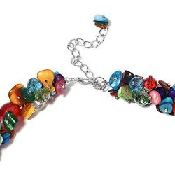 Shop LC Delivering Joy Multi Color Silvertone Shell Glass Unique Stylish Bead Necklace Jewelry for Women 20''