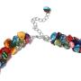 Shop LC Delivering Joy Multi Color Silvertone Shell Glass Unique Stylish Bead Necklace Jewelry for Women 20''