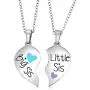 Big Sis & Lil Sis Gifts Jewelry Heart Necklace Set, 2 Sister Necklaces, Big & Little Sisters Jewelry