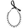 Saissa Silver Tone Oxidized Choker Boho Gypsy Thread Rope Indian Necklace Jewelry for Women