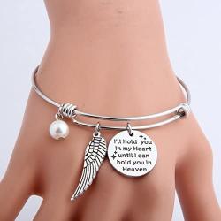 Gzrlyf I Will Hold You in My Heart Until I Hold You in Heaven Charm Memorial Bracelet Miscarriage Gift