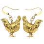 DUOWEI Antique Silver And Gold Plated Hen Chicken Earrings for Women Girls Charms Chicken Dangle Drop Jewelry Gifts