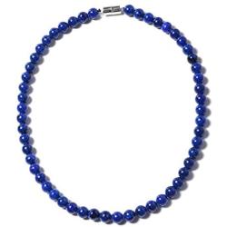 Shop LC 925 Sterling Silver Lapis Lazuli Beads Strand Necklace Women Jewelry For Gifts Anniversary 18''