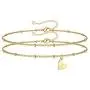 MONOOC Heart Initial Bracelets for Women, Dainty 14K Gold Filled Layered Double Initial Letter Charm Bracelets for Women Girls Jewelry Gifts MONOOC Heart Initial Bracelets for Women, Dainty 14K Gold Filled Layered Double Initial Letter Charm Bracelets for Women Girls Jewelry Gifts