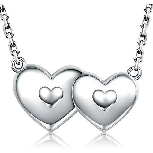 MANBU 925 Sterling Silver Urn Ash Necklace Holds Two - Forever in My Heart Cremation Pendant Women Memorial Jewelry Bereavement Keepsake Gift for Loss of Loved Ones MANBU 925 Sterling Silver Urn Ash Necklace Holds Two - Forever in My Heart Cremation Pendant Women Memorial Jewelry Bereavement Keepsake Gift for Loss of Loved Ones