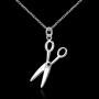 CHUYUN Trendy Silver Hair Scissor Dangle Pendant Necklace Scissors Jewelry Hairdresser Gift