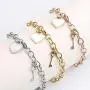 Link Bracelet Women,Adjustable Heart Link Bracelets Ladies Stainless Steel Bracelet for Girlfriend Birthday Mothers Day gifts