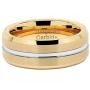 100S JEWELRY Tungsten Rings for Mens Gold Wedding Bands Silver Grooved Two Tone 8mm Wide Size 6-16