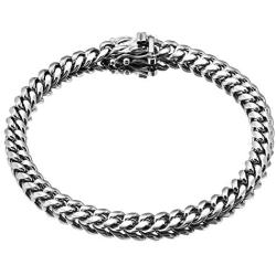 Jewelry Kingdom 1 Mens Necklace or Bracelet, 6MM Silver Cuban Link Chain for Mens Jewelry, Miami Chain Necklace for Women, High Polished 316L Stainless Steel(Length of 7-30inches)