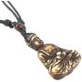HZMAN Vintage Tibetan Amitabha Buddha Pendant Prayer Buddhist Necklace Hemp Rop Chaine