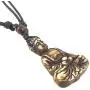 HZMAN Vintage Tibetan Amitabha Buddha Pendant Prayer Buddhist Necklace Hemp Rop Chaine
