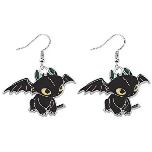 BEKECH How to Train Your Dragon Inspired Jewelry Luna And Toothless Charm Earrings TV Movies Show Light Fury Night Fury Toothless Jewelry for Dragon Lovers Girls Women BEKECH How to Train Your Dragon Inspired Jewelry Luna And Toothless Charm Earrings TV Movies Show Light Fury Night Fury Toothless Jewelry for Dragon Lovers Girls Women