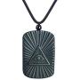 HASKARE Natural Energy Stone Pendant Engraved Black Obsidian Healing Necklace Adjustable Size 27.5inch