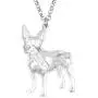 WEVENI Alloy Enamel Rhinestone Boston Terrier Dog Necklace for Women Girls Crystal Pendant Pet Jewelry Gifts