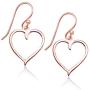 Big Apple Hoops - High Polished Genuine 925 Sterling Silver Lovely Heart Drop Dangle Earrings in 3 Color Rose, Silver or Gold Ideal Gifts for Women, Teens, Men