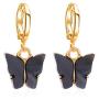 5 Pairs Butterfly Earrings Acrylic Gold Colored Drop Earrings Sweet Colorful Animal Butterfly Stud Earrings Boho Delicate Insect Dangle Earrings Party Jewelry for Women Girl