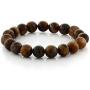 Gem Stone King 10mm Tiger Eye Brown Color Cross Cut Bead Necklace Bracelet and Earrings Set