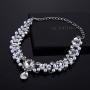 Fashion Womens Pearl Collar Crystal Diamond Chunky Choker Pendant Bib Necklace