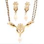 Touchstone Gold Tone Indian Bollywood Ethnic Pretty mangalsutra Necklace Set Jewelry for Women