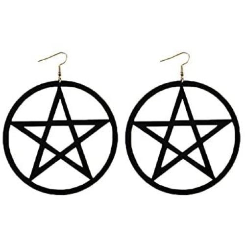 Acrylic Hollow Star Hoop Dangle Earrings for Women Girl 80s Acrylic Black Star Earrings Jewelry for Party Gifts