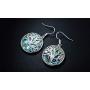Tree of Life Earrings For Women Lab-Created Abalone | Barzel Lab-Created Abalone Pearl & 18K White Gold Plating Tree Of Life Dangling Teardrop Earrings