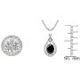 Dazzlingrock Collection 14K 8X6 MM Oval Gemstone & Round Diamond Ladies Pendant (Silver Chain Included), White Gold