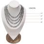 W WOOGGE 4mm/8mm Figaro Chain Necklace - 14''/16''/18''/20''/22'' Chunky Necklace Chain Choker Necklace for Women Men Kids Boys Girls