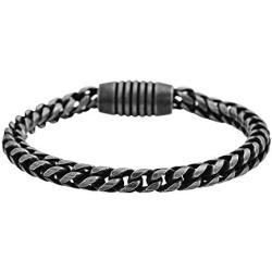 Geoffrey Beene Mens Stainless Steel Franco Chain Bracelet with Magnetic Clasp