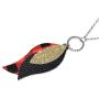 Yuhuan Womens Faux Leather Leaf Necklace Dangle Earrings Red Plaid Multi Layers Jewelry Set