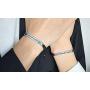 PJ Jewelry Personalized Custom His and Hers Handmade Rope Braided Nameplate ID Matching Couple Bracelets for Lover