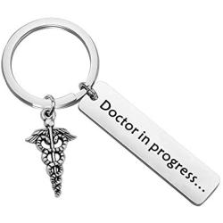 CENWA Med Student Keychain Dr. in Progress Humor Ideas for Doctor Graduation Gift Whitecoat Ceremony, New Doctor, Future Dr