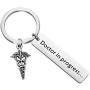 CENWA Med Student Keychain Dr. in Progress Humor Ideas for Doctor Graduation Gift Whitecoat Ceremony, New Doctor, Future Dr