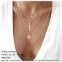 Turandoss Gold Layered Necklaces for Women - 14K Gold Plated Handmade Multilayer Bar Pearls Coin Disc Moon Butterfly Medallion Adjustable Dainty Layered Choker Necklaces for Women Jewelry